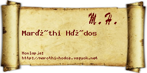 Maróthi Hódos névjegykártya